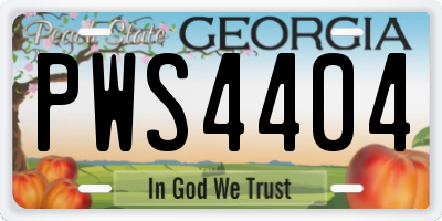GA license plate PWS4404