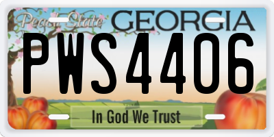 GA license plate PWS4406