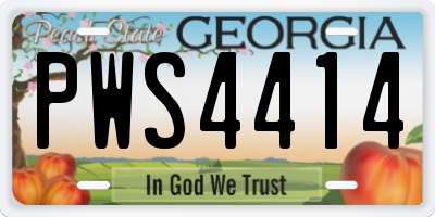 GA license plate PWS4414