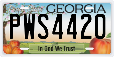 GA license plate PWS4420