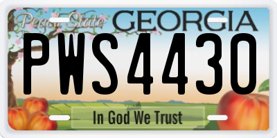 GA license plate PWS4430