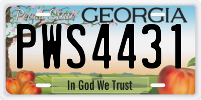 GA license plate PWS4431