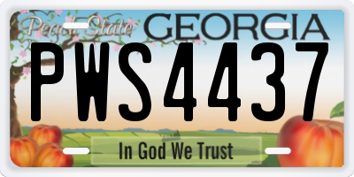 GA license plate PWS4437