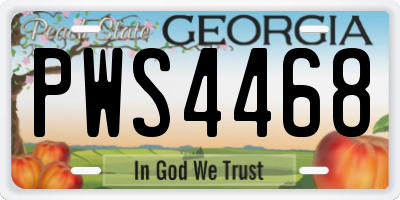 GA license plate PWS4468
