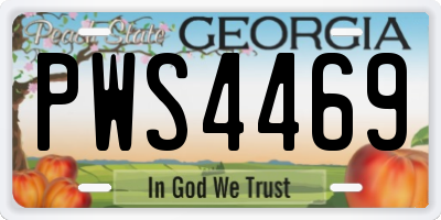 GA license plate PWS4469