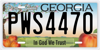 GA license plate PWS4470
