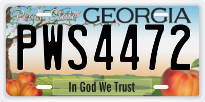 GA license plate PWS4472