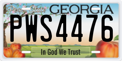 GA license plate PWS4476
