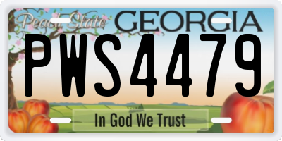 GA license plate PWS4479