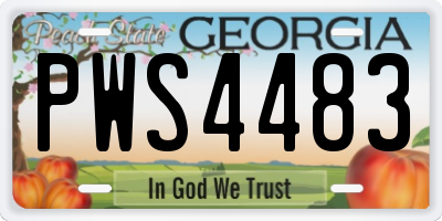 GA license plate PWS4483