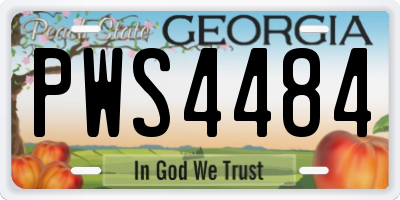 GA license plate PWS4484