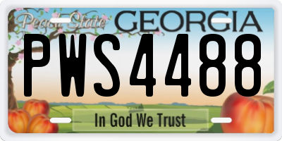 GA license plate PWS4488