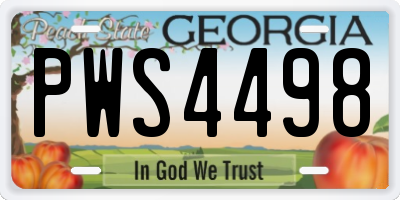 GA license plate PWS4498