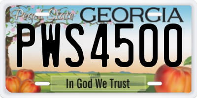 GA license plate PWS4500