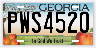 GA license plate PWS4520