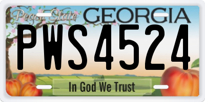 GA license plate PWS4524