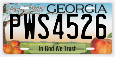 GA license plate PWS4526