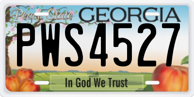 GA license plate PWS4527