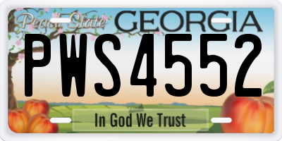 GA license plate PWS4552