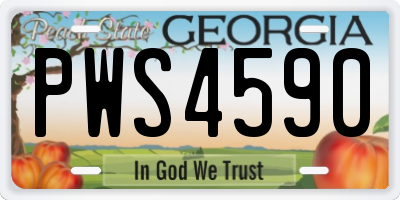 GA license plate PWS4590
