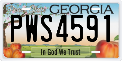 GA license plate PWS4591
