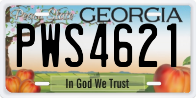 GA license plate PWS4621