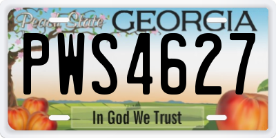 GA license plate PWS4627