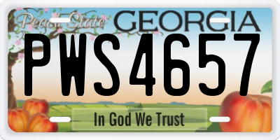 GA license plate PWS4657