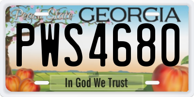 GA license plate PWS4680