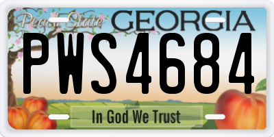 GA license plate PWS4684
