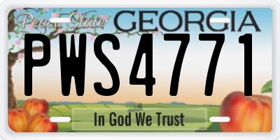 GA license plate PWS4771