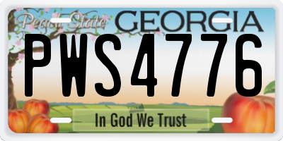 GA license plate PWS4776