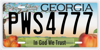 GA license plate PWS4777