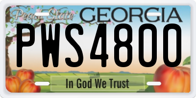 GA license plate PWS4800