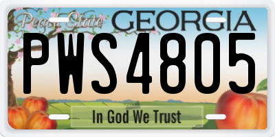 GA license plate PWS4805