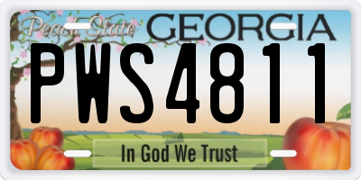 GA license plate PWS4811
