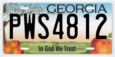 GA license plate PWS4812