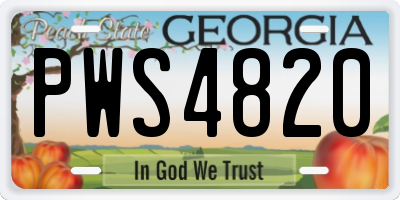 GA license plate PWS4820