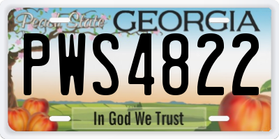 GA license plate PWS4822