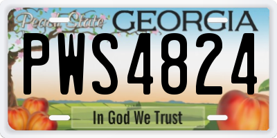 GA license plate PWS4824