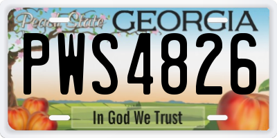 GA license plate PWS4826