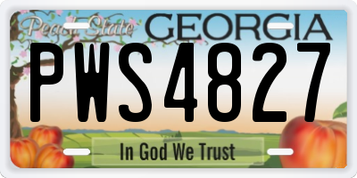 GA license plate PWS4827