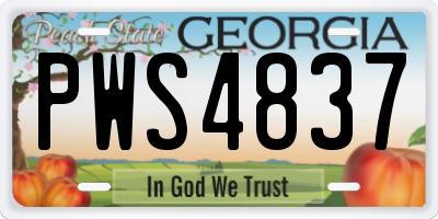 GA license plate PWS4837