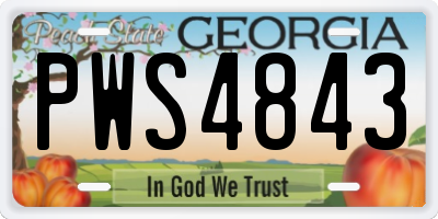 GA license plate PWS4843