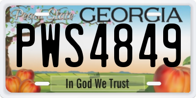 GA license plate PWS4849