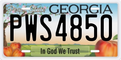 GA license plate PWS4850