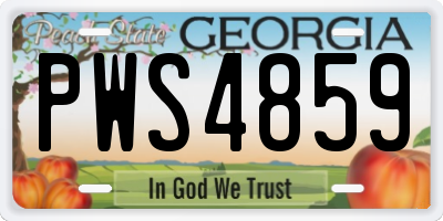 GA license plate PWS4859