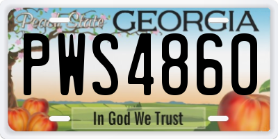 GA license plate PWS4860