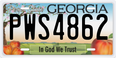 GA license plate PWS4862