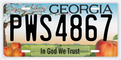 GA license plate PWS4867